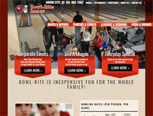 Tablet Screenshot of bowlritelanes.com